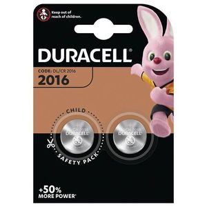 Pila boton DURACELL CR2016 -pack 2Ud