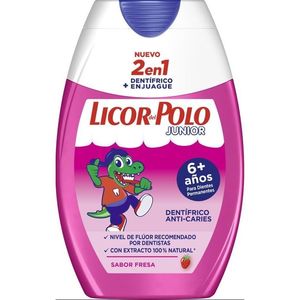 Licor Del Polo Junior 2 En 1 +6 Años Dentífrico + Enjuage Sabor Fresa 75 ml