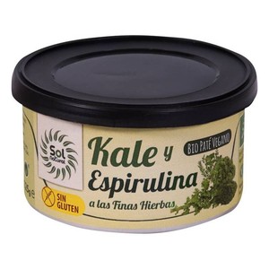 Pate vegano kale. espirulina y finas hierbas s/g s/p SOL NATURAL 125 gr BIO