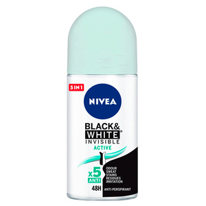 Nivea Black & White Invisible Active Desodorante roll-on 50 ml