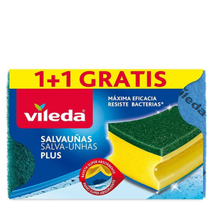 Vileda Estropajo salvauñas plus antibacterias 1 + 1 ud gratis