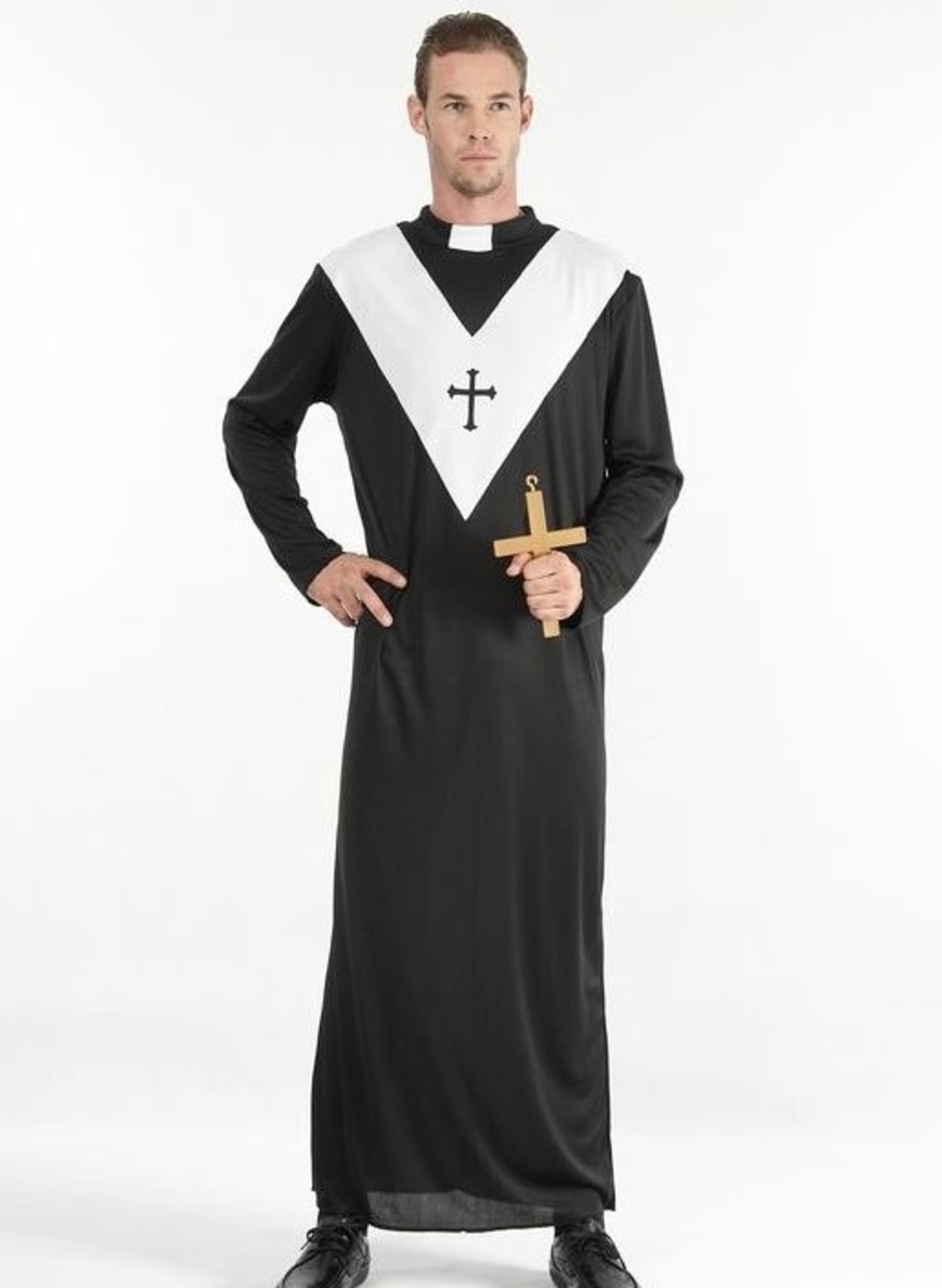 Disfraz Adulto Sacerdote Franja Blanca Ref 86629 Talla M L Envío 4872 Horas Zerca 