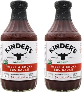 SALSA BBQ - KINDER'S. SALSA BARBACOA DULCE Y AHUMADA. 2 x 850gr. Sin gluten, Ecológico.