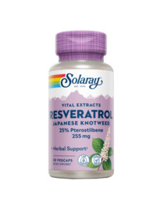 SOLARAY RESVERATROL Japanese Knotweed 255 mg 30 vegcaps