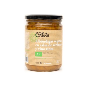 Albóndigas veganas en salsa de verduras y vino tinto 425g - Carlota Organic