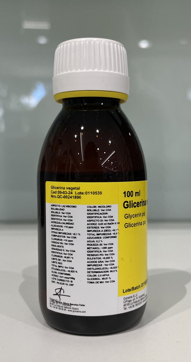 Glicerina Vegetal, 100 ml