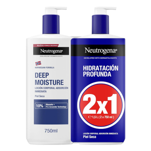 NEUTROGENA HIDRATACION PROFUNDA LOCION ABSORCION INMEDIATA PIEL SECA 2 X 750 ML